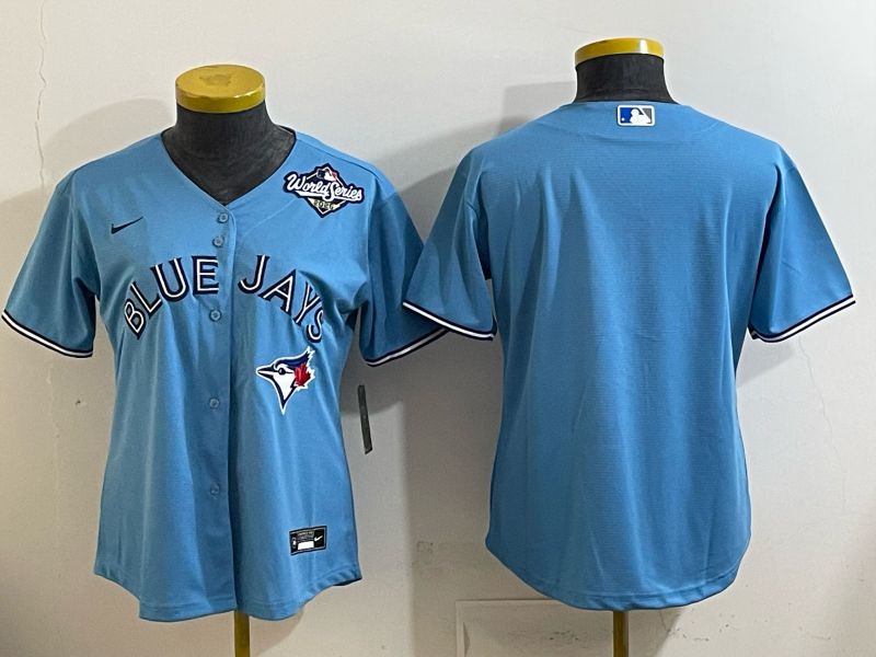Women 2025 Toronto Blue Jays Blank Light blue Game Nike MLB Jersey style 003
